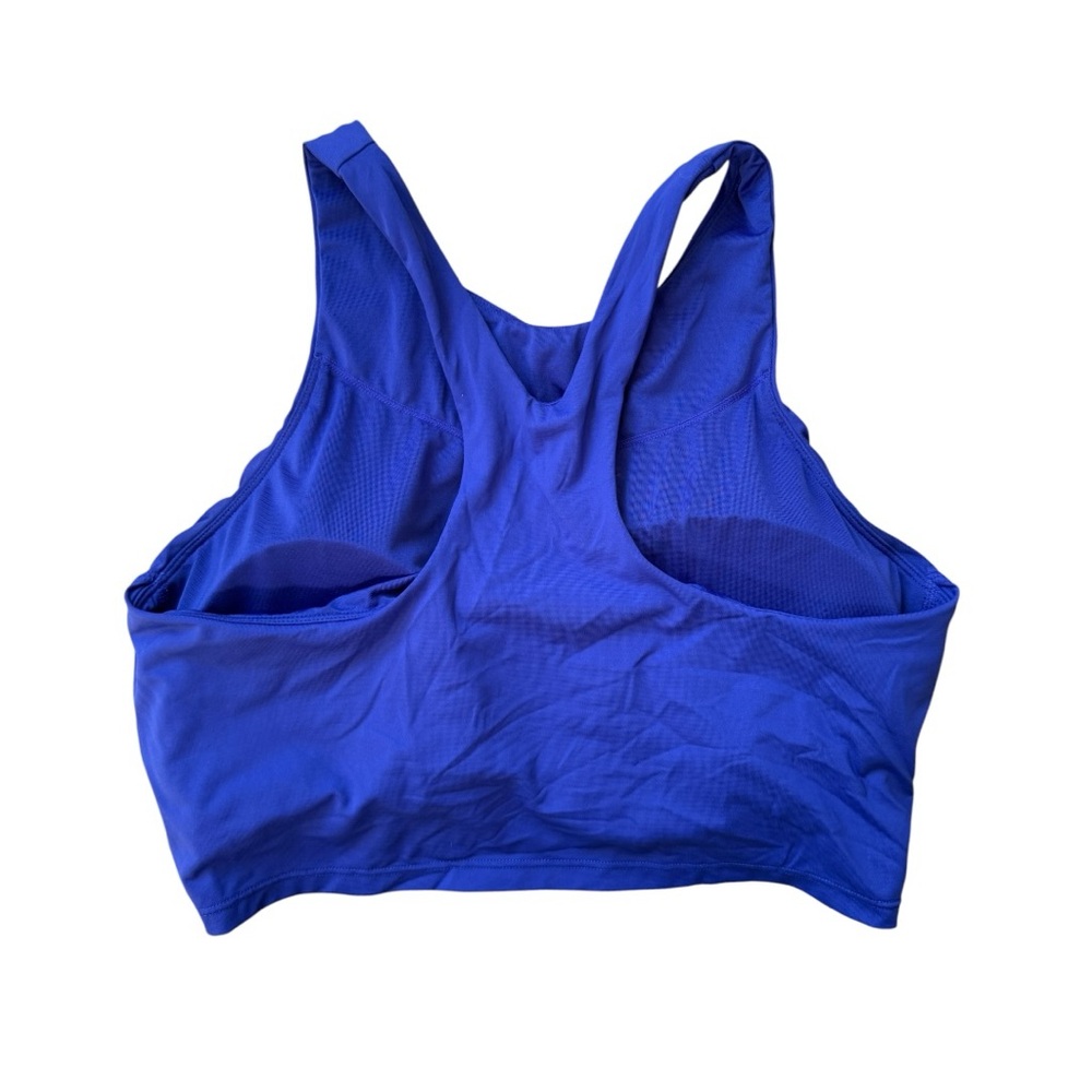 Athleta Swim Conscious Crop Vibrant Blue High Neck Modest Bikini Top Size Medium - Picture 4 of 6